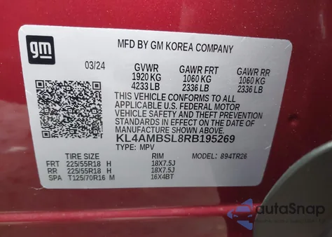 2024 Buick Encore Gx Preferred Fwd из США, поврежденный, VIN KL4AMBSL8RB195269